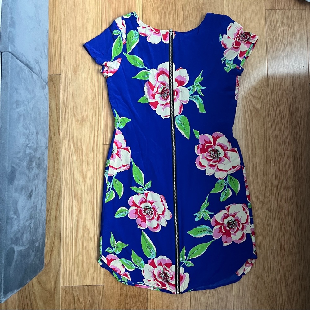 SILK Yumi Kim Blue Floral Mini Dress